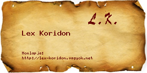 Lex Koridon névjegykártya